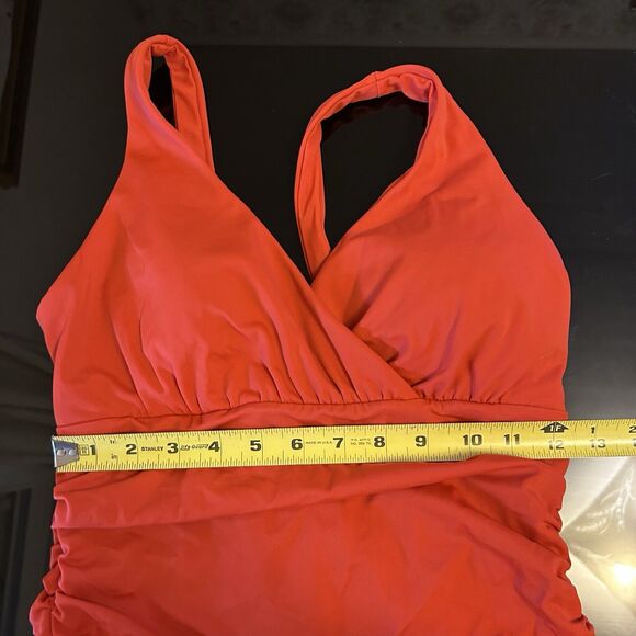 Boden Levanzo Ruched Halter Swimsuit Bathing Suit 8 Red Vacation Beach Classic - Picture 7 of 7